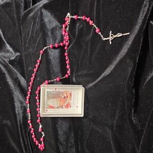 Pope John Paul II Rose Petal Beads Catholic Rosary + Case Rosario Di Petali Rosa